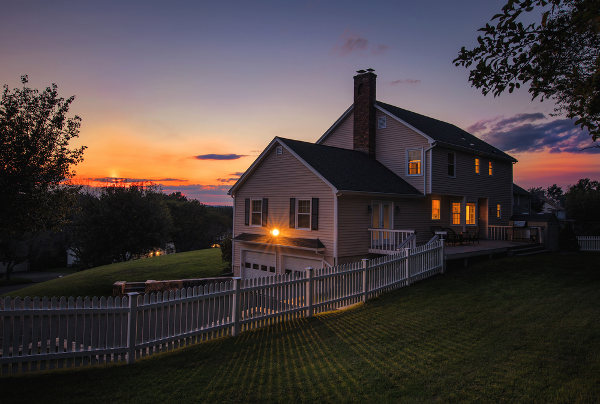 home at sunset