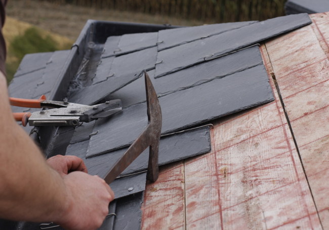 install slate roof