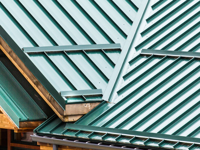 Green metal roof