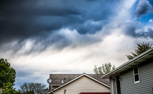 storm over homes